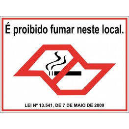 SINALIZAÇÃO PROIBIDO FUMAR 20x15